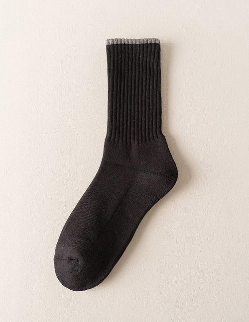 Fashion Black Cotton Knitted Socks