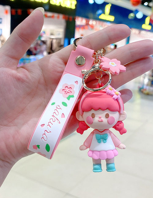 Fashion Green Shoes Sakura Cartoon Doll Keychain