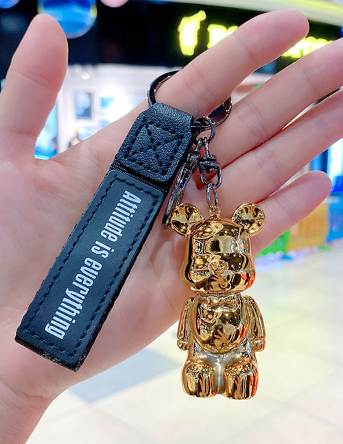 Fashion Gold Electroplated Bear Keychain