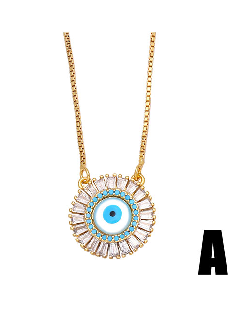 Fashion A Bronze Zirconium Eye Necklace