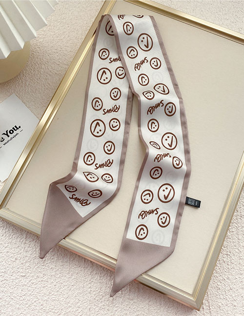 Fashion 27 Smile Face Jamie Geometric Print Knotted Scarf