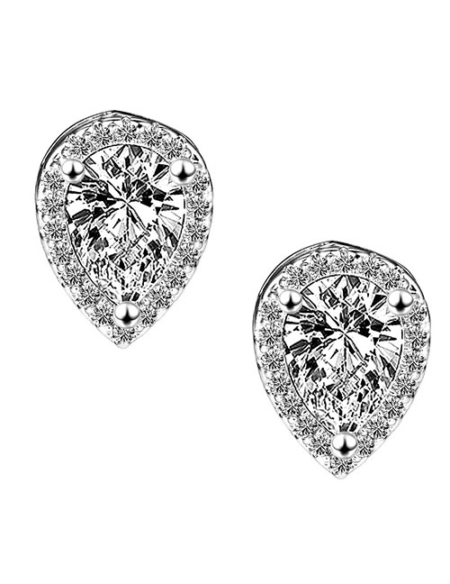 Fashion 19# Geometric Diamond Drop Earrings