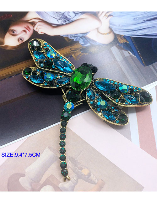 Fashion 8# Alloy Diamond Geometric Dragonfly Brooch