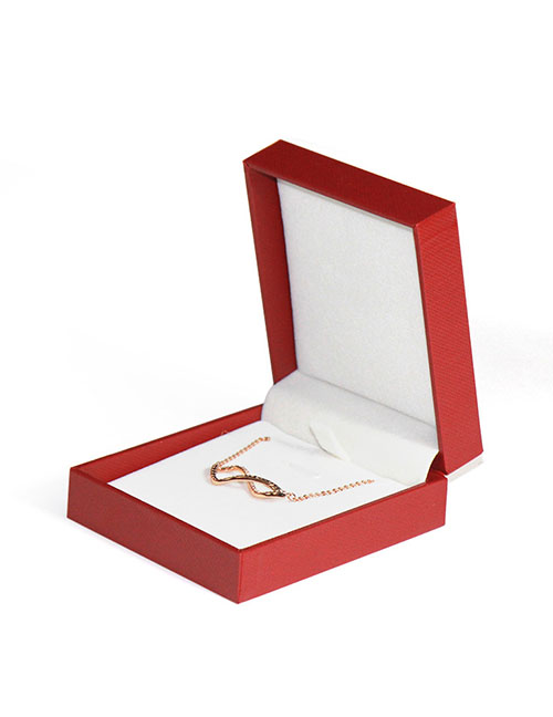 Fashion No. 1 Outer Red And Inner White Pendant Box (oblique Pattern) Oblique Pattern Leather Paper Straight Edge Right Angle Jewelry Storage Box
