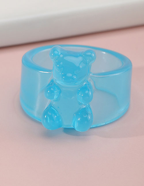 Fashion Blue Resin Bear Ring