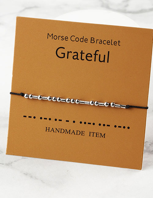 Fashion Grateful Geometric Morse Code Ball Bracelet