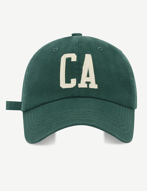 Fashion Dark Green Cotton Letter Embroidered Baseball Cap