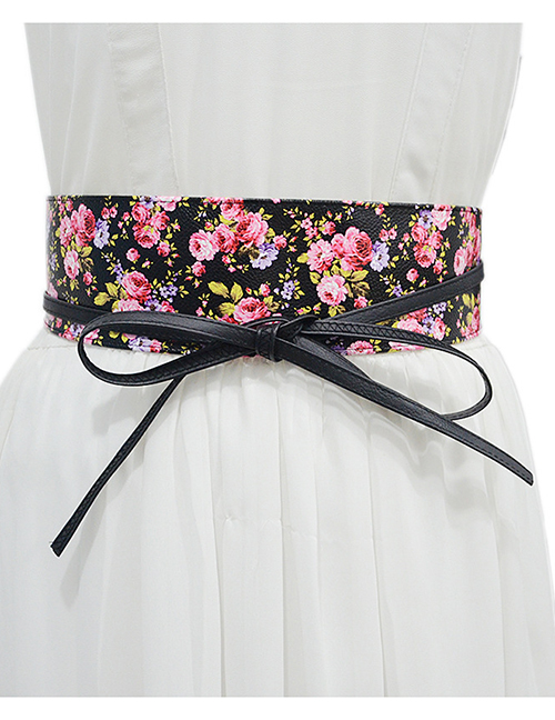 Fashion Style One Printed Faux Leather Tie Belt Girdle