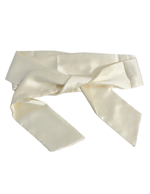 Fashion White Silk Tie Belt