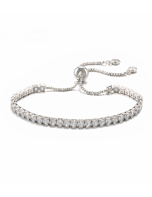 Fashion 3mm White Gold Bracelet Bronze Diamond T Square Diamond Necklace