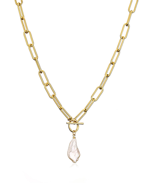 Fashion 45cm Solid Copper Irregular Pearl Necklace