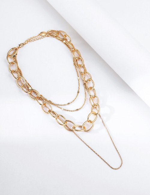 Fashion Gold Alloy Geometric Chain Multilayer Necklace