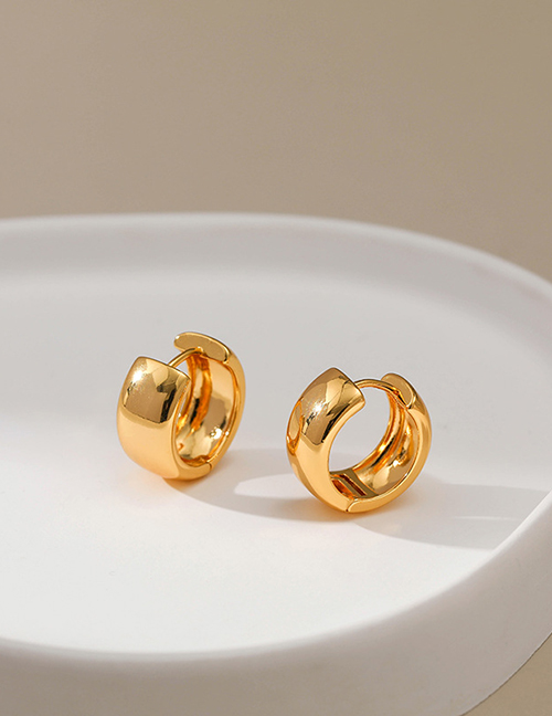 Fashion Gold Color Pure Copper Round Earrings