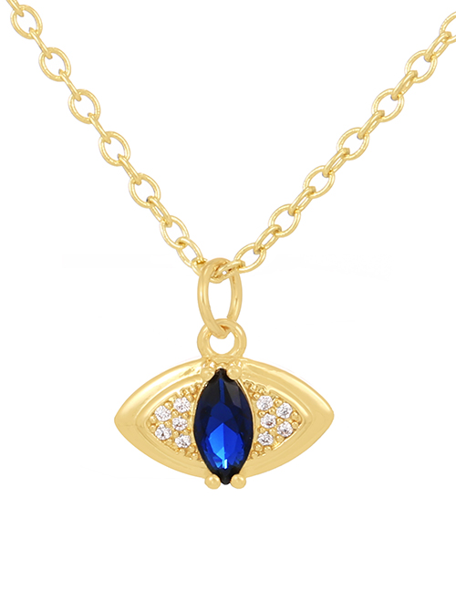 Fashion Gold Bronze Zirconium Irregular Eye Pendant Necklace