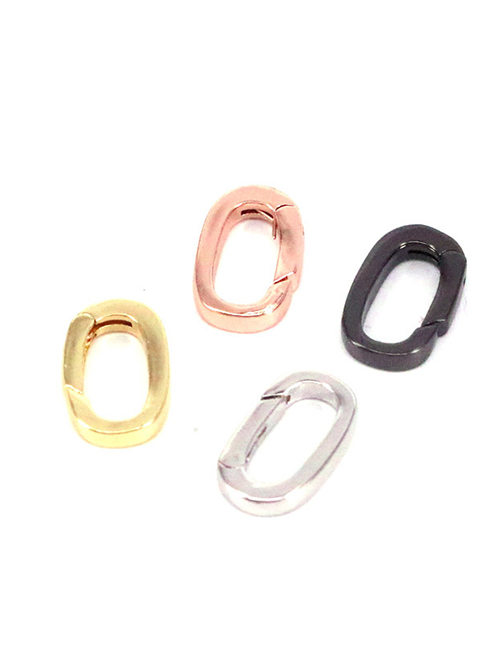 Fashion Black Copper Gold Plated Oval Diy Spring Buckle
