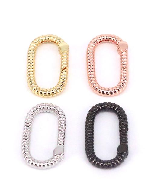 Fashion Black Brass Gold Plated Oval Spring Buckle