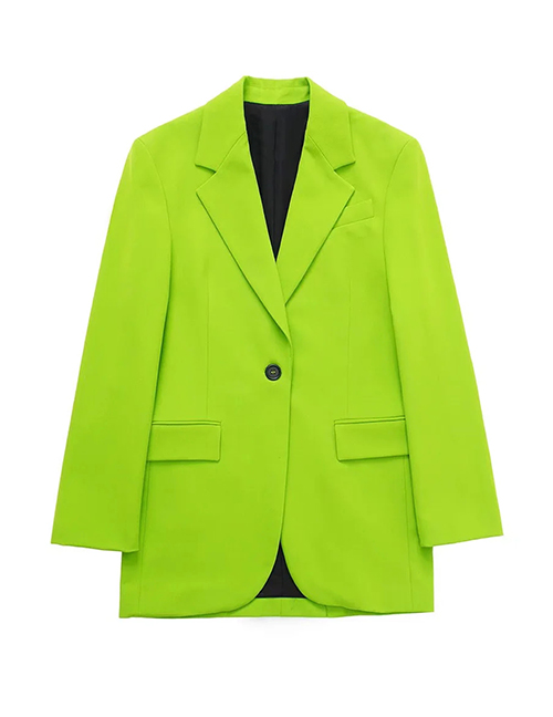Fashion Green Blazer With Pockets