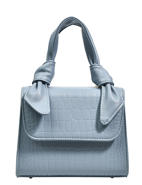 Fashion Blue Pu Head Pattern Flap Messenger Bag