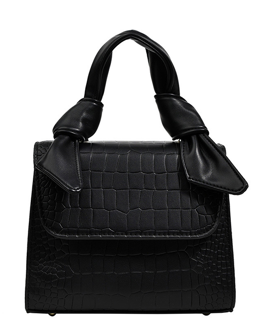 Fashion Black Pu Head Pattern Flap Messenger Bag