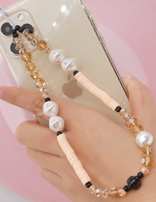Fashion C-k210012e Faceted Crystal Beaded Ceramic Phone Chain