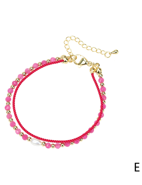 Fashion Br1263-e Milanese Cord Braided Colorful Beaded Double Bracelet