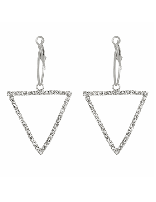 Fashion Silver Alloy Diamond Triangle Ear Roll
