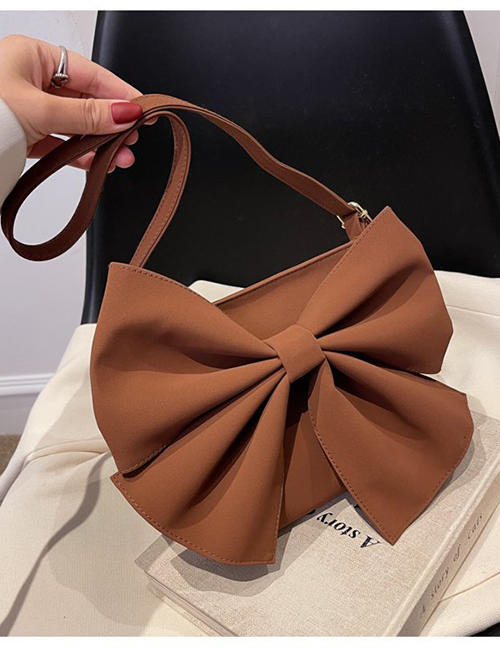 Fashion Brown Bow Shoulder Bag Frosted