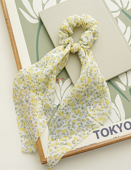 Fashion Yellow Flower Ribbon Cloth Printing Circle