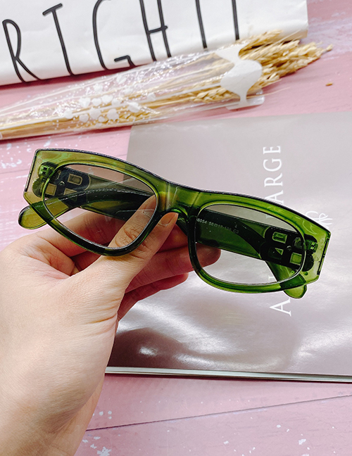 Fashion Transparent Green Pc Irregular Sunglasses