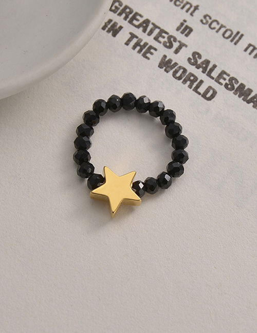 Fashion 6 # Titanium Steel Rice Beads Bead Star Star Stretch Ring