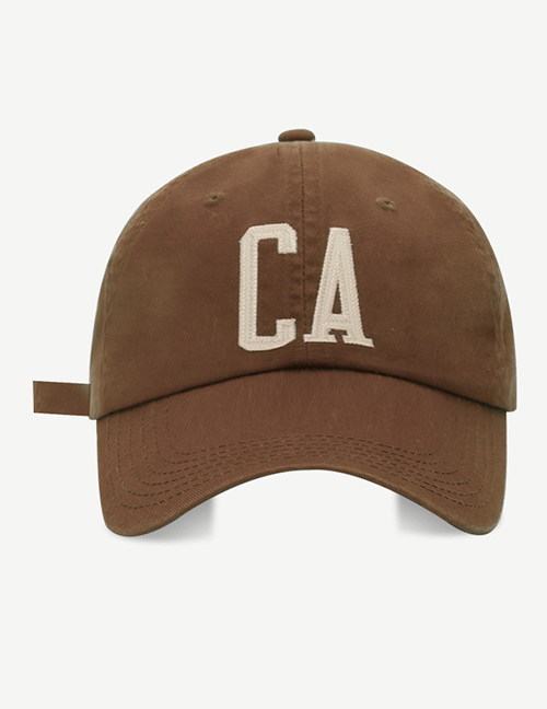 Fashion Brown Cotton Letter Embroidery Baseball Cap