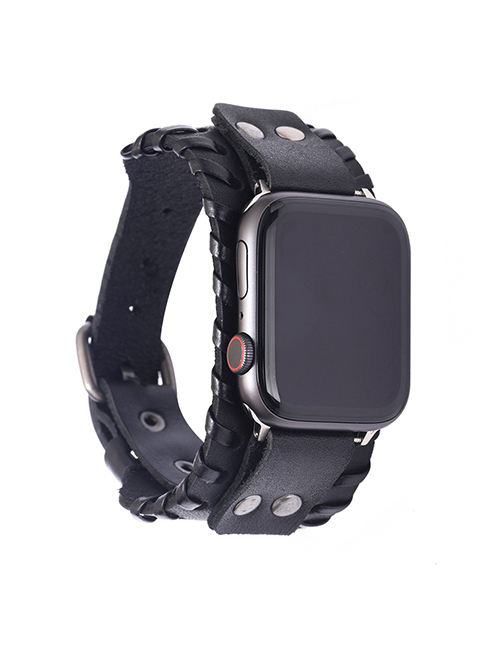 Fashion Black 38 / 40mm - Female Model Leather Knit Smart Watch Leather Strap