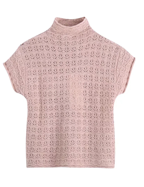 Fashion Pink Internet Access Knitting Collar Top