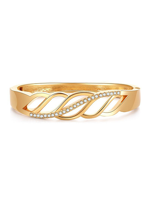 Fashion Gold Alloy Diamond Bracelet Geometric Lines