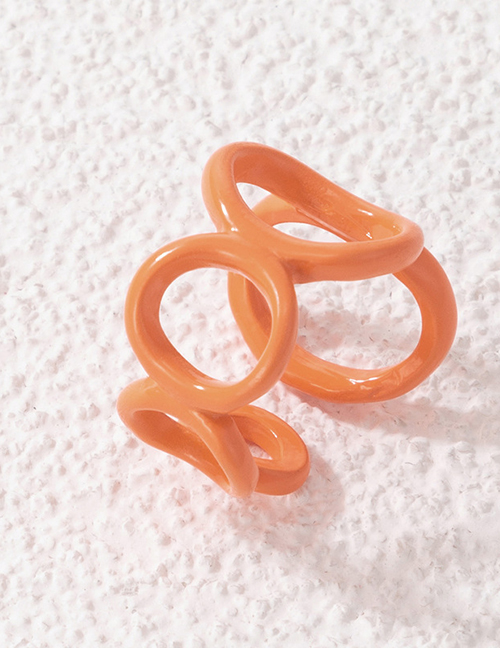 Fashion Orange Alloy Paint Geometric Irregular Open Ring