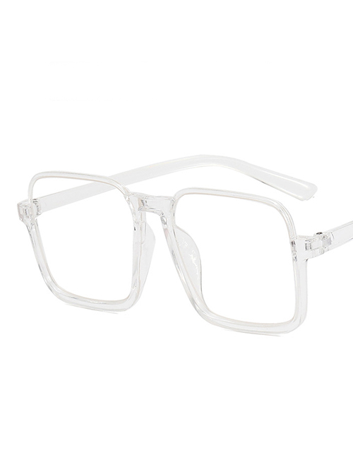 Fashion Transparent White Sheet Pc Square Large Frame Sunglasses