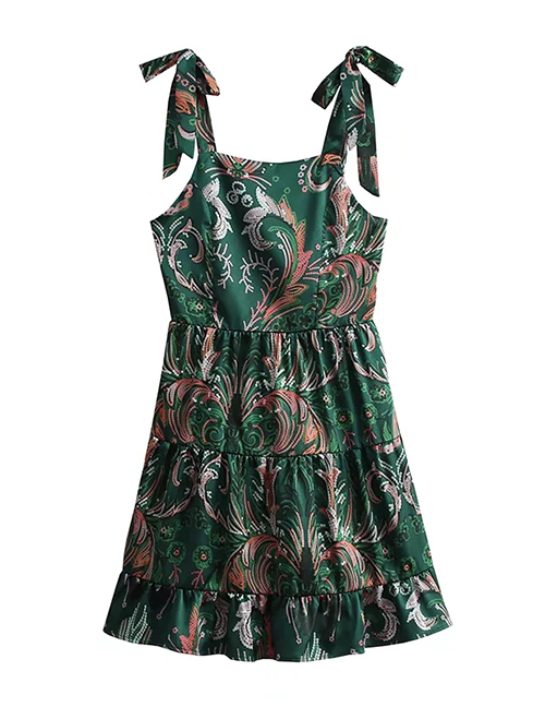 Fashion Printing Satin Print Slip Dress