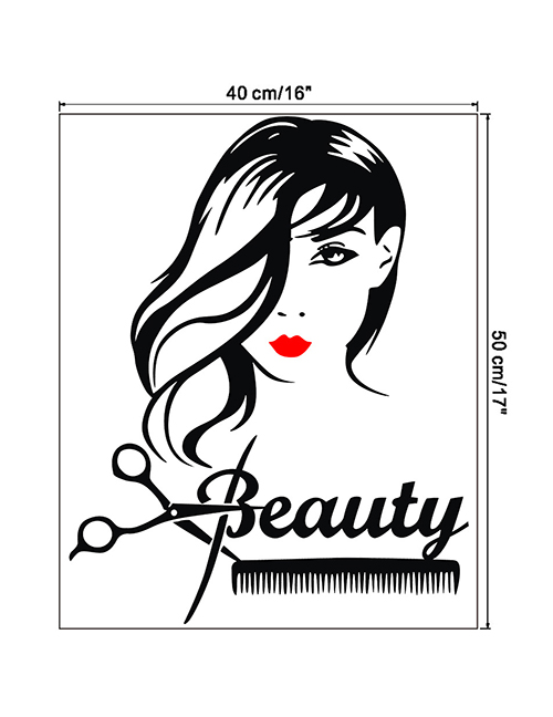 Fashion Ksy89l40*50cm Pvc Geometric Beauty Salon Wall Sticker