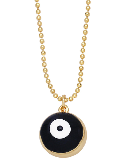 Fashion Black Copper Drop Oil Eye Necklace