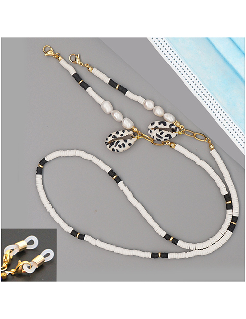 Fashion White Pearl Shell Colorful Ceramic Glasses Chain