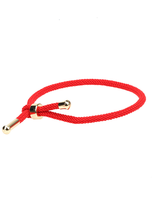 Fashion Red Milan Line Solid Copper Geometric Cord Braided Bracelet