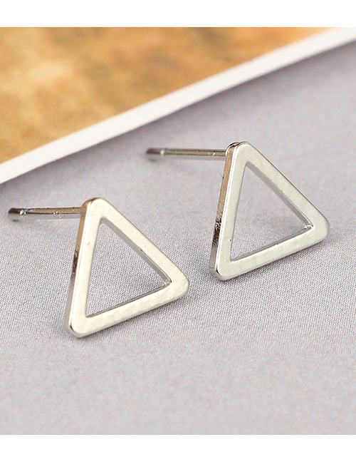 Fashion Triangle Silver Alloy Triangle Stud Earrings