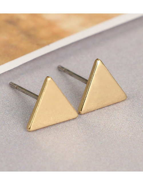 Fashion Triangle (solid) Gold Alloy Triangle Stud Earrings