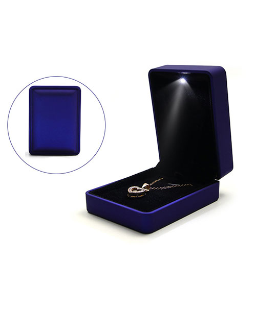 Fashion Rounded Convex Edge Light Box Blue Pendant Box Rounded Raised Edge Led Jewelry Box(with Electronics)