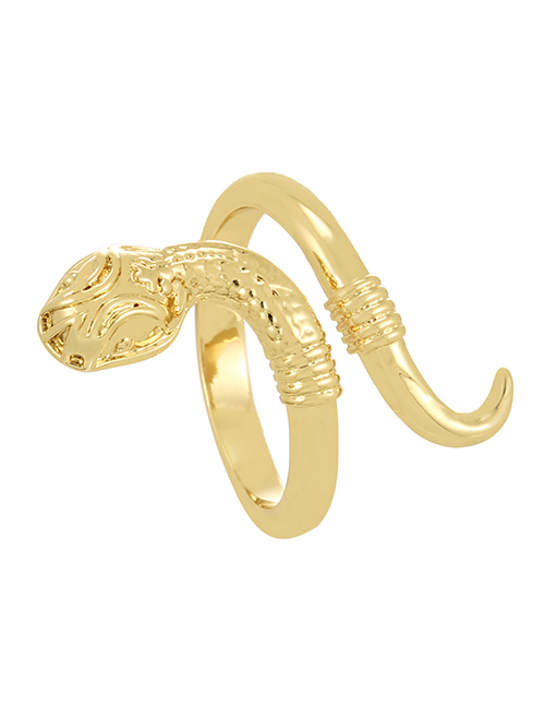 Fashion Gold-2 Bronze Zirconium Serpentine Ring