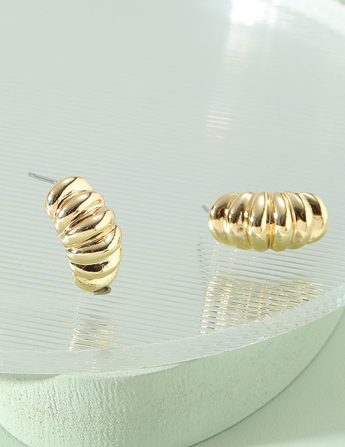 Fashion Gold Alloy Geometric Thread Stud Earrings