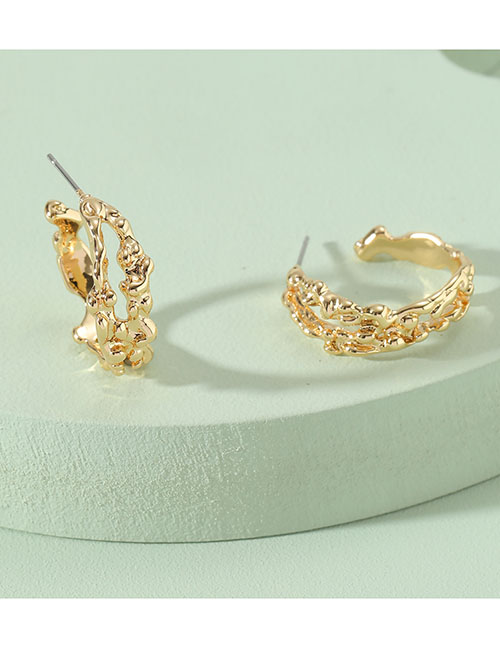 Fashion Gold Alloy Geometric Irregular Stud Earrings