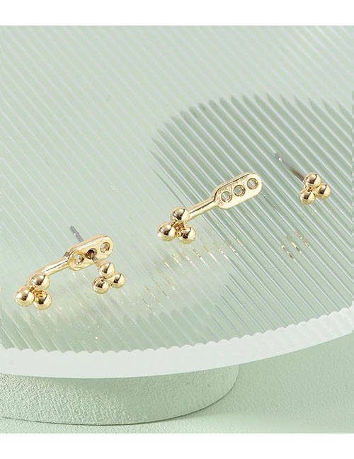 Fashion Gold Metal Beanie Front And Back Stud Earrings