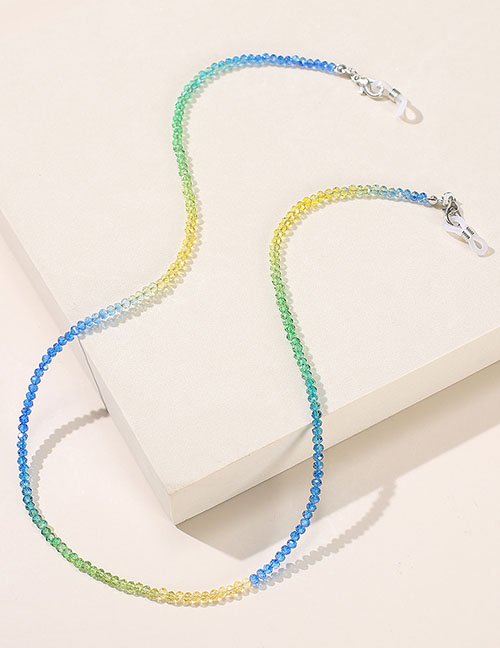 Fashion Royal Blue Green Color Rainbow Crystal Beaded Glasses Chain