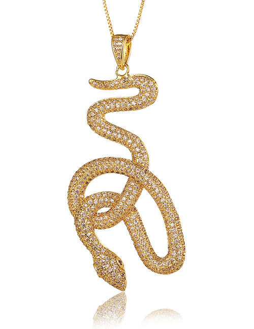 Fashion Gold Color Copper Gold Plated Snake Necklace